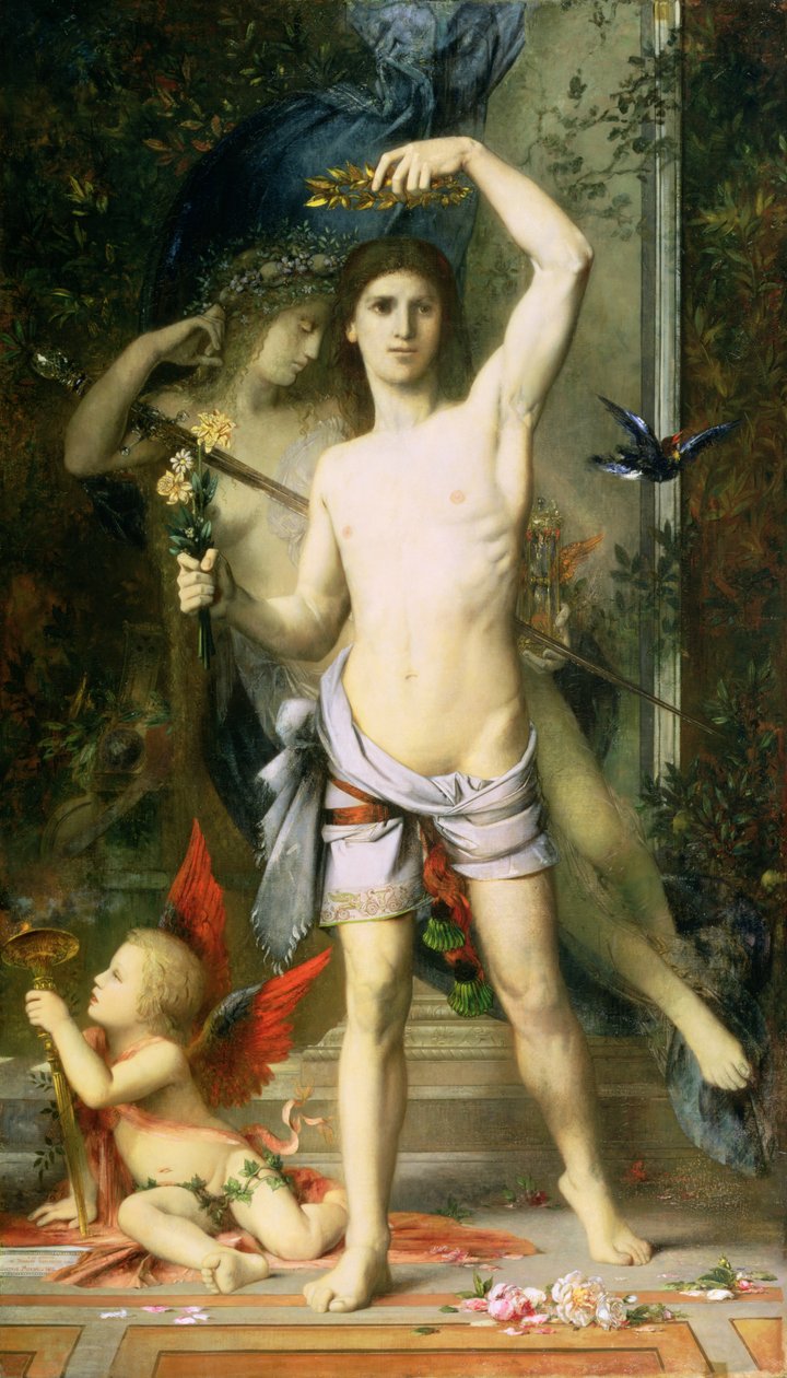 Mladý muž a smrt, 1856-65 od Gustave Moreau
