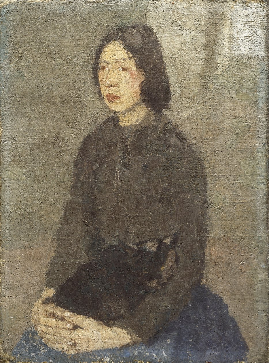 Dívka s kočkou v klíně, od Gwen John