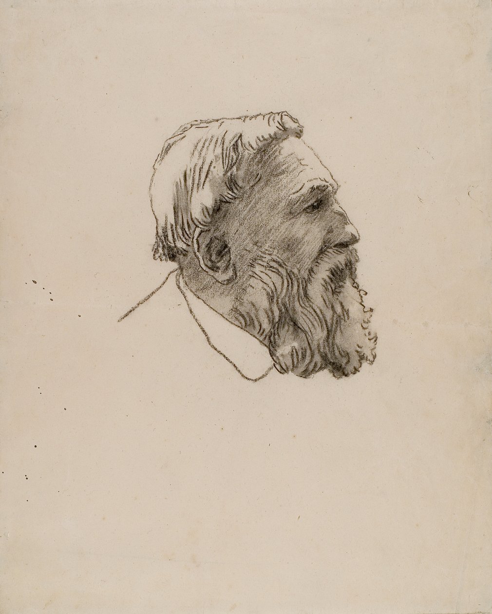 Rodinova hlava (uhel na papíře) od Gwen John