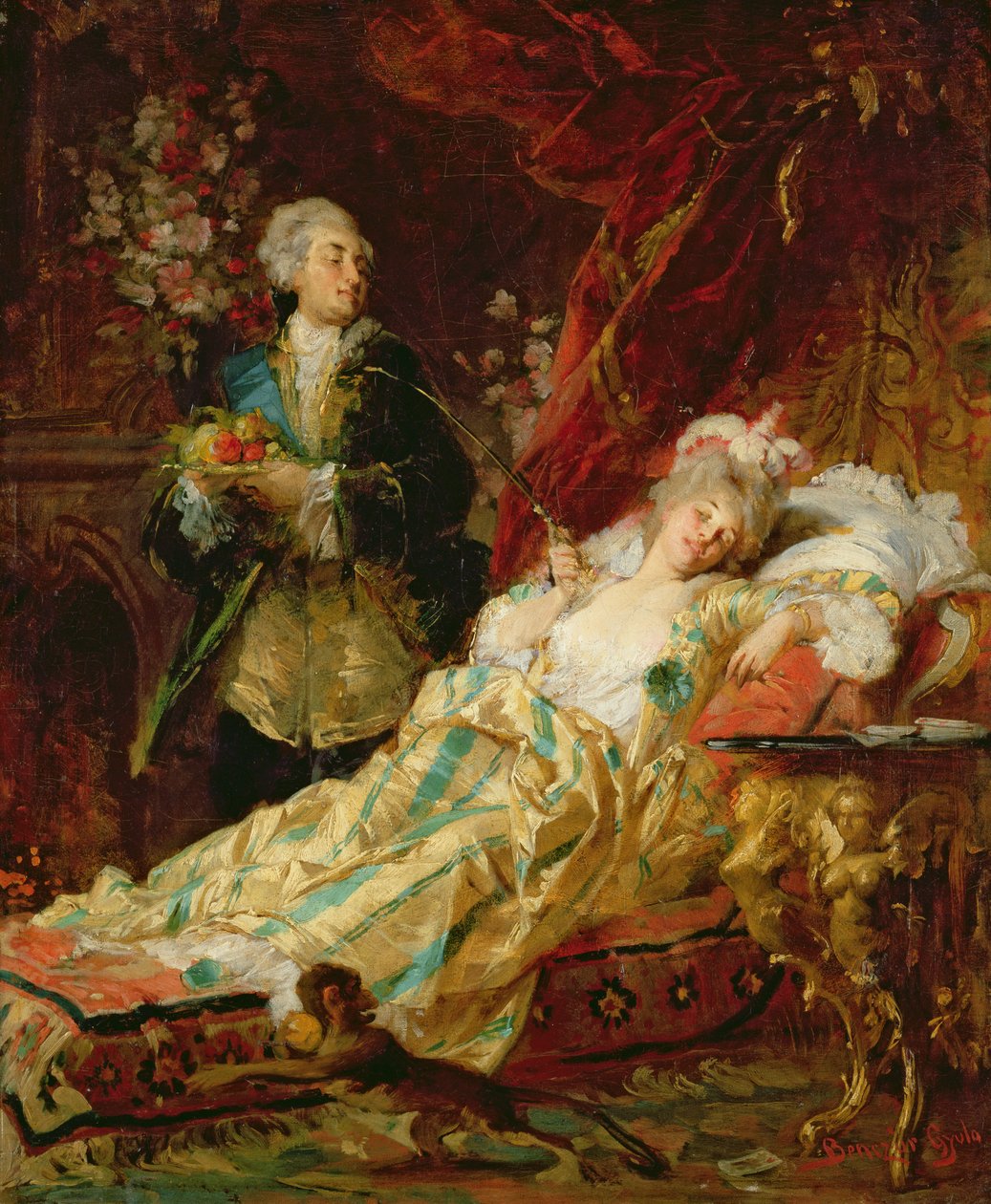Louis XV a Madame Dubarry od Gyula Benczúr