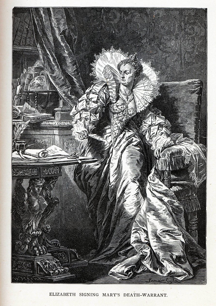 Elizabeth podepisuje Marys rozsudek smrti, 1882 od Gyula Benczúr