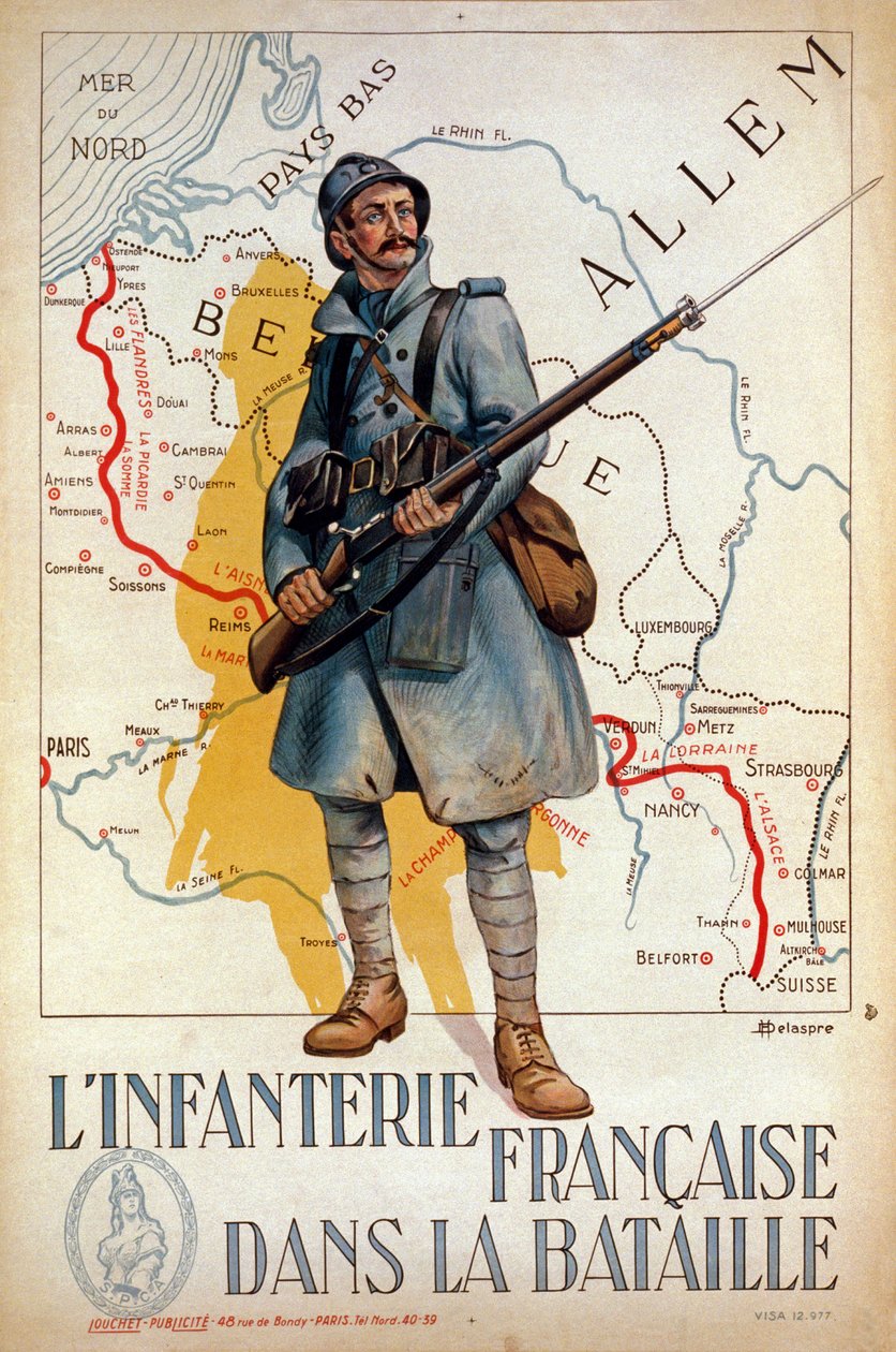 Francouzská pěchota v bitvě, 1917 od H. Delaspre