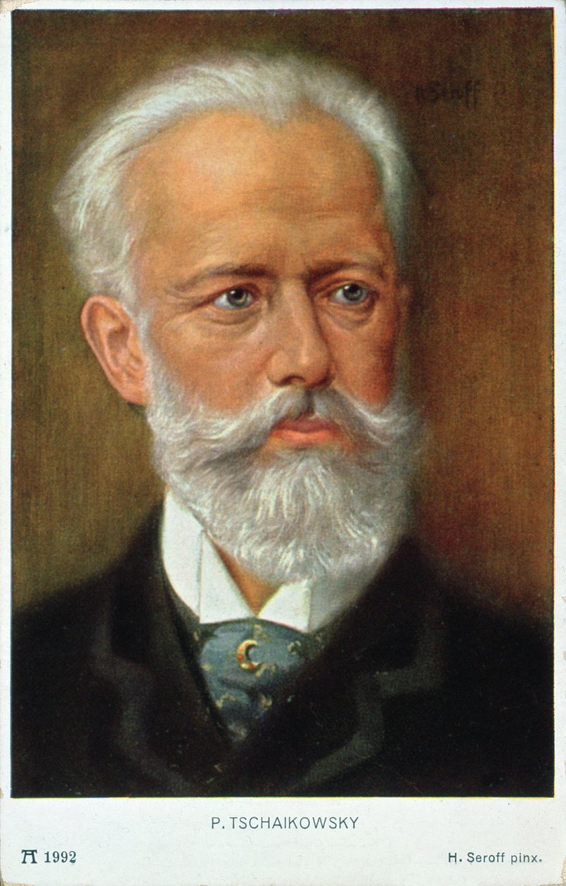 Pohlednice Piotra Iljiče Čajkovského (1840-93) od H. Serov
