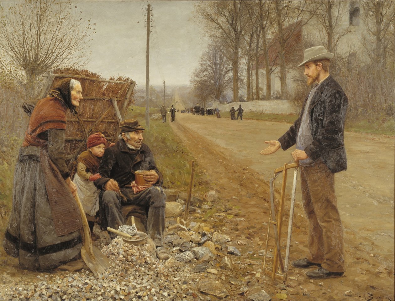 Lidé u silnice od H.A. Brendekilde