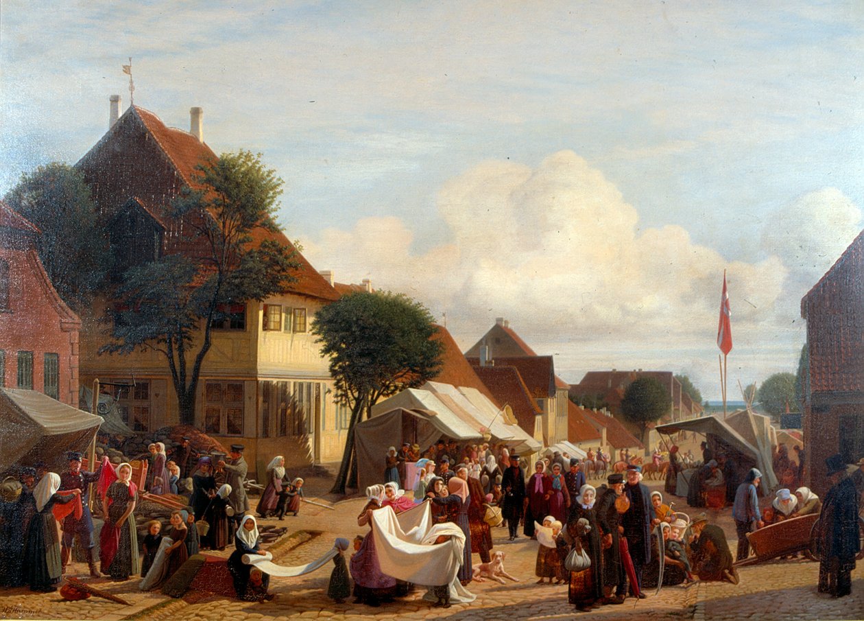 Trhový den ve Fredericii od H.J. Hammer