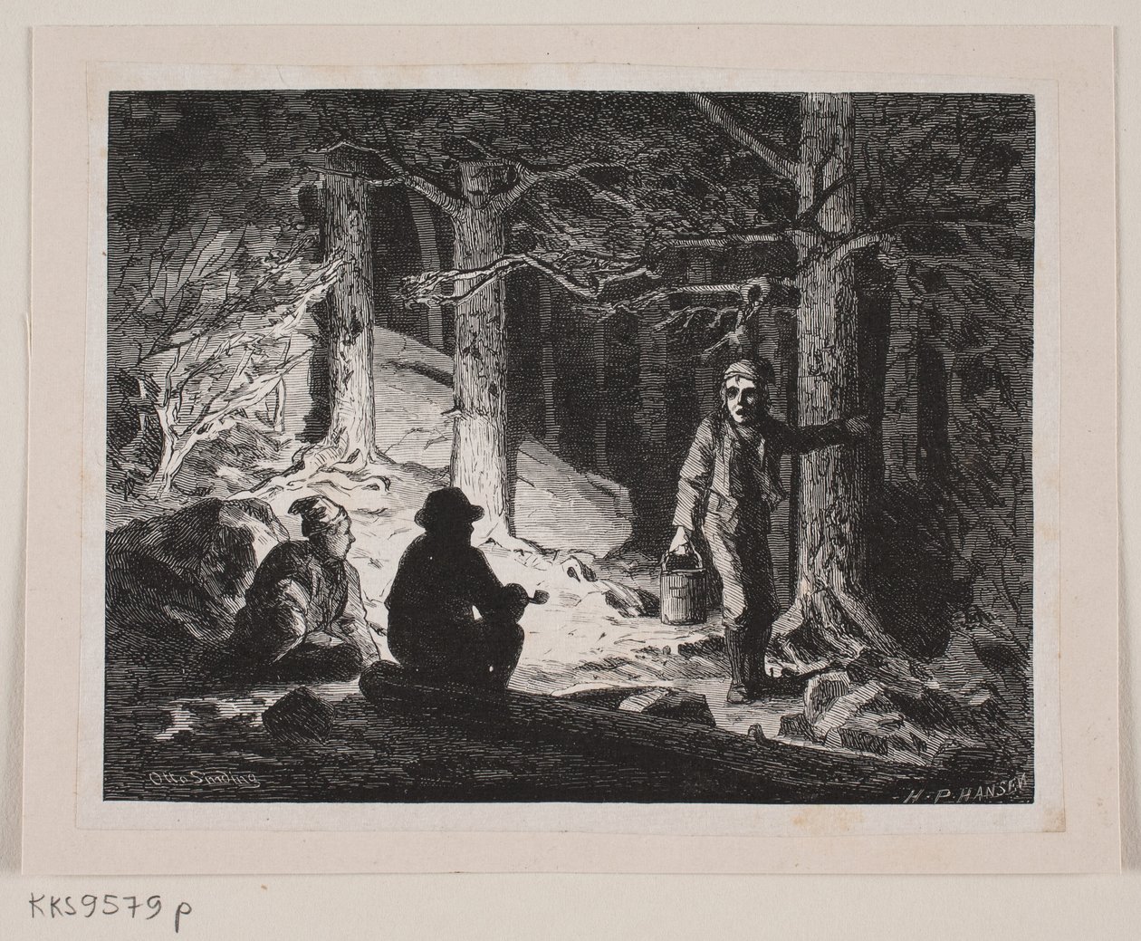 Ilustrace pro "Letní noc v Krogskoven" od H.P. Hansen