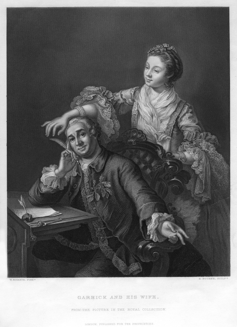 Garrick a jeho žena, 1757 19. století. od H. Bourne
