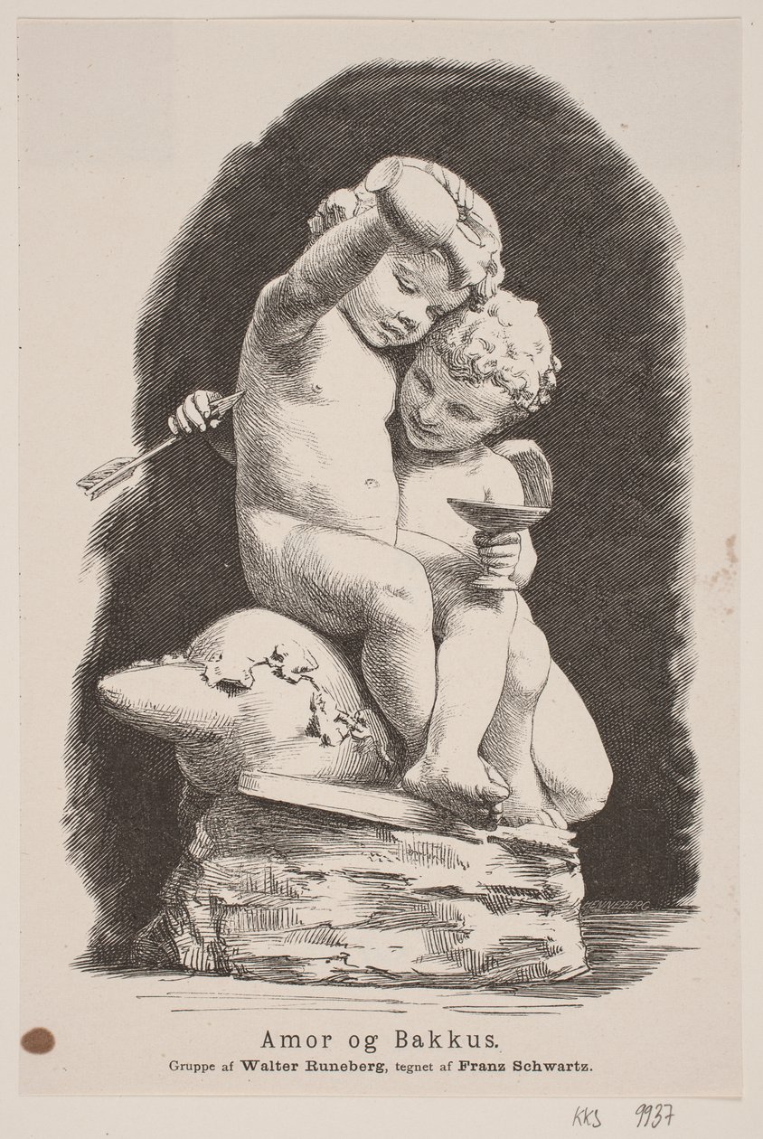 Amor a Bakchus od H. C. Henneberg
