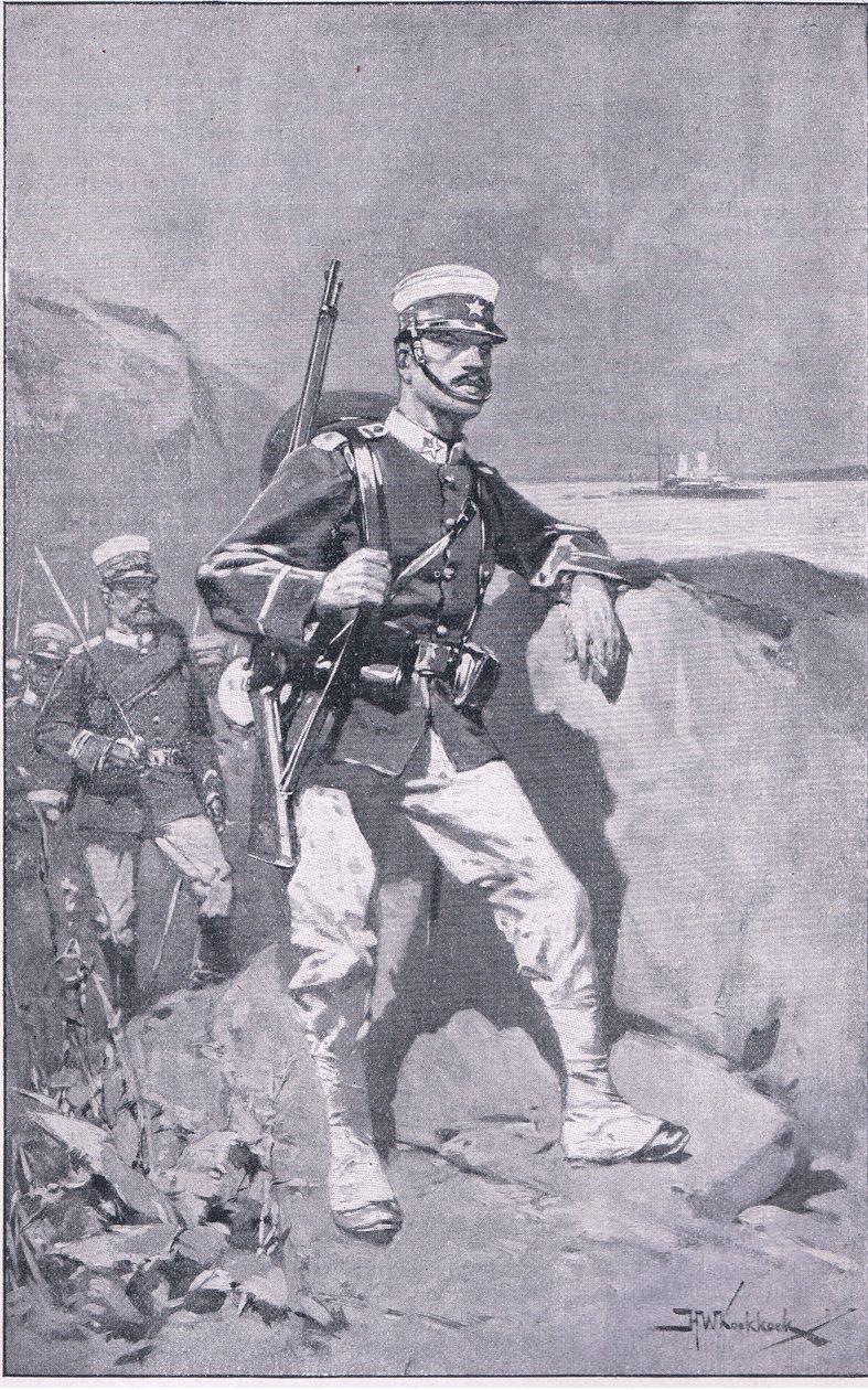 Japonský voják (litho) od H. M. Koekkoch