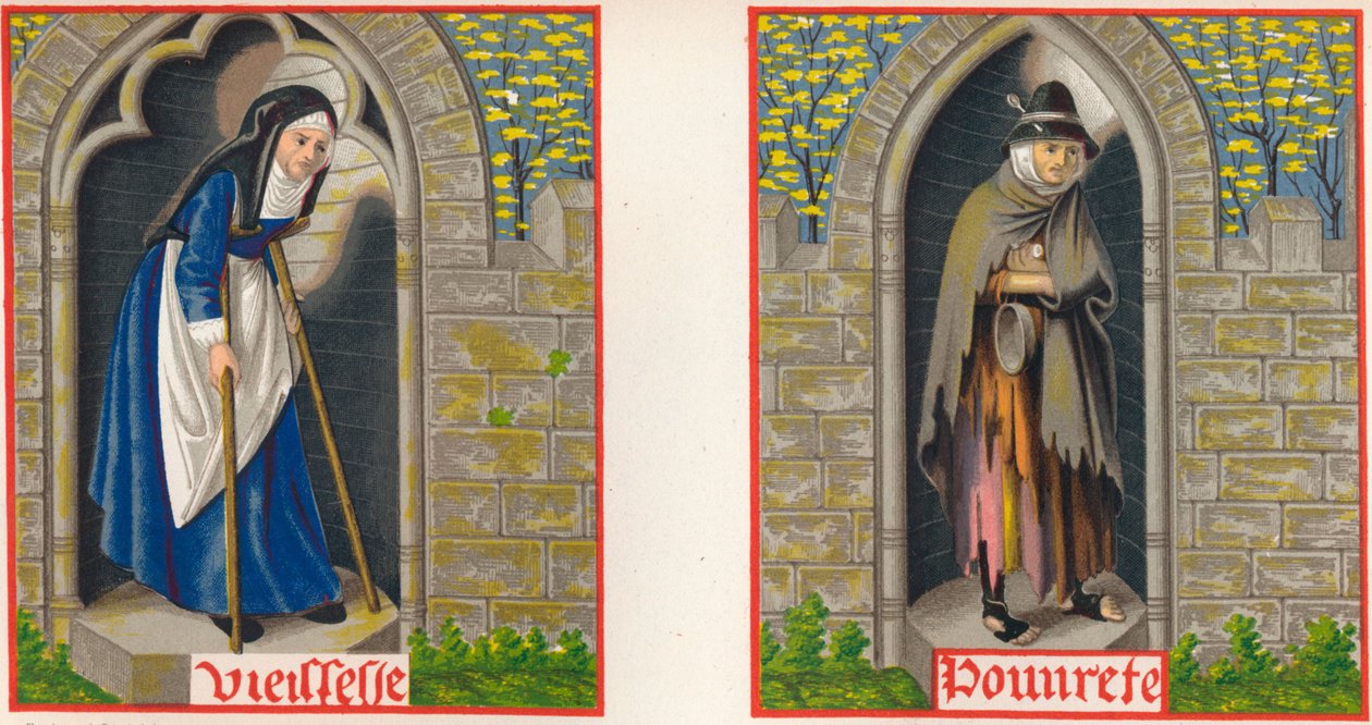 Stáří a chudoba, 15. století, 1849. od H. Moulin