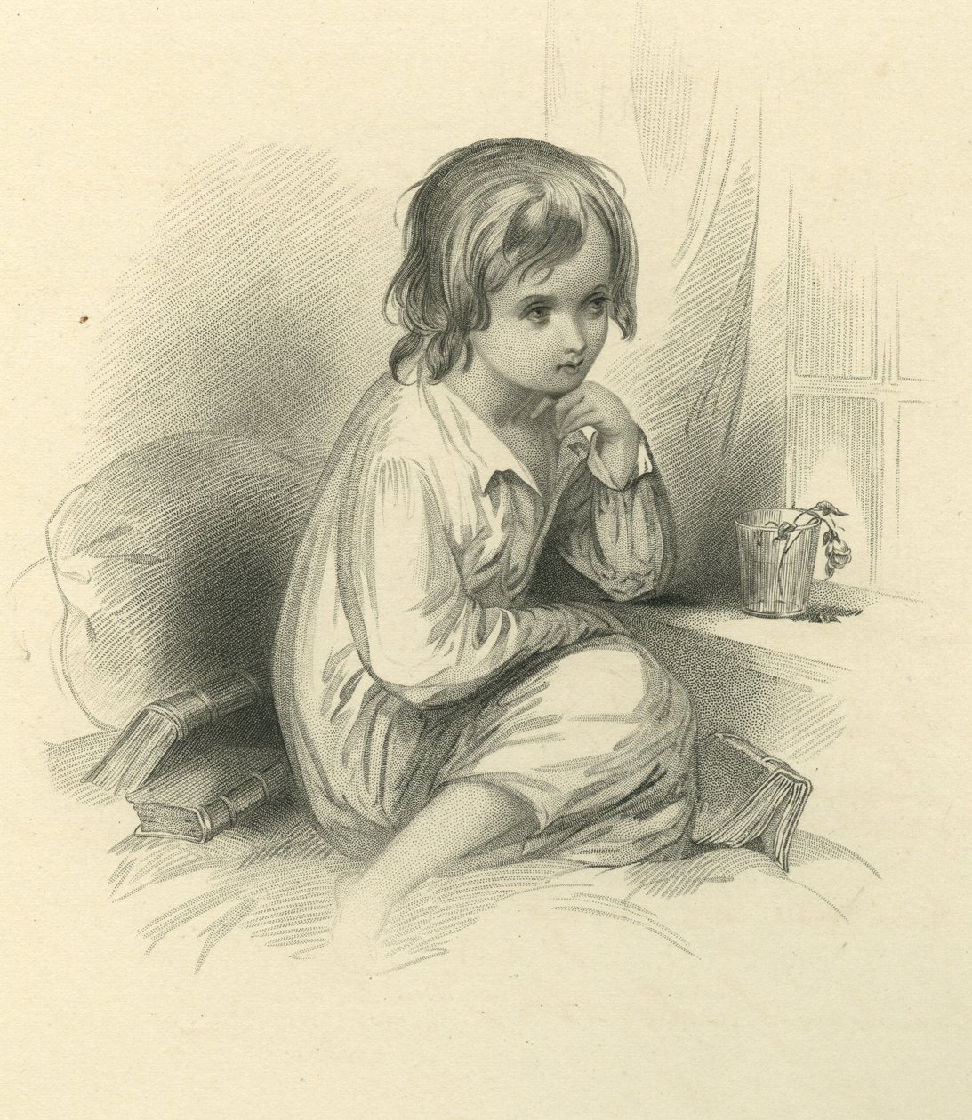 Dombey a syn - Malý Paul Dombey od Hablot Knight Browne
