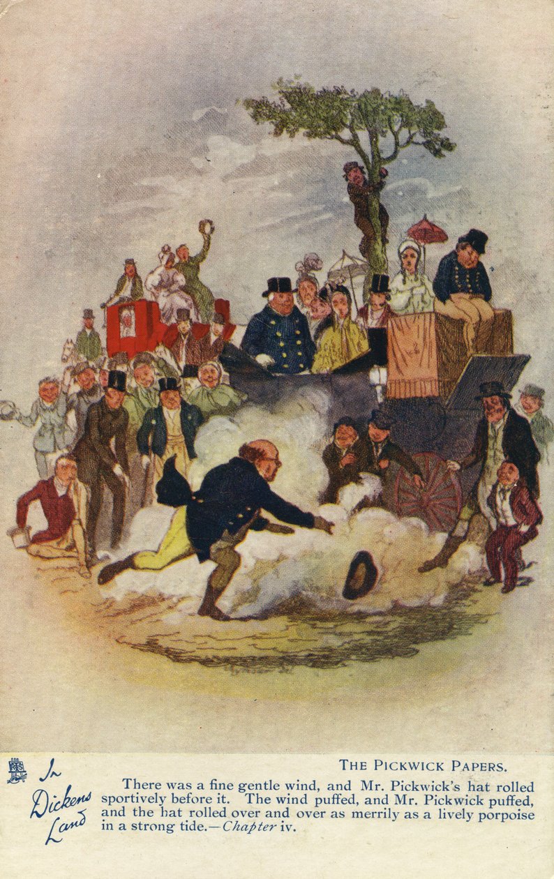 In Dickens Land - The Pickwick Papers Postcard, c.1905 od Hablot Knight Browne