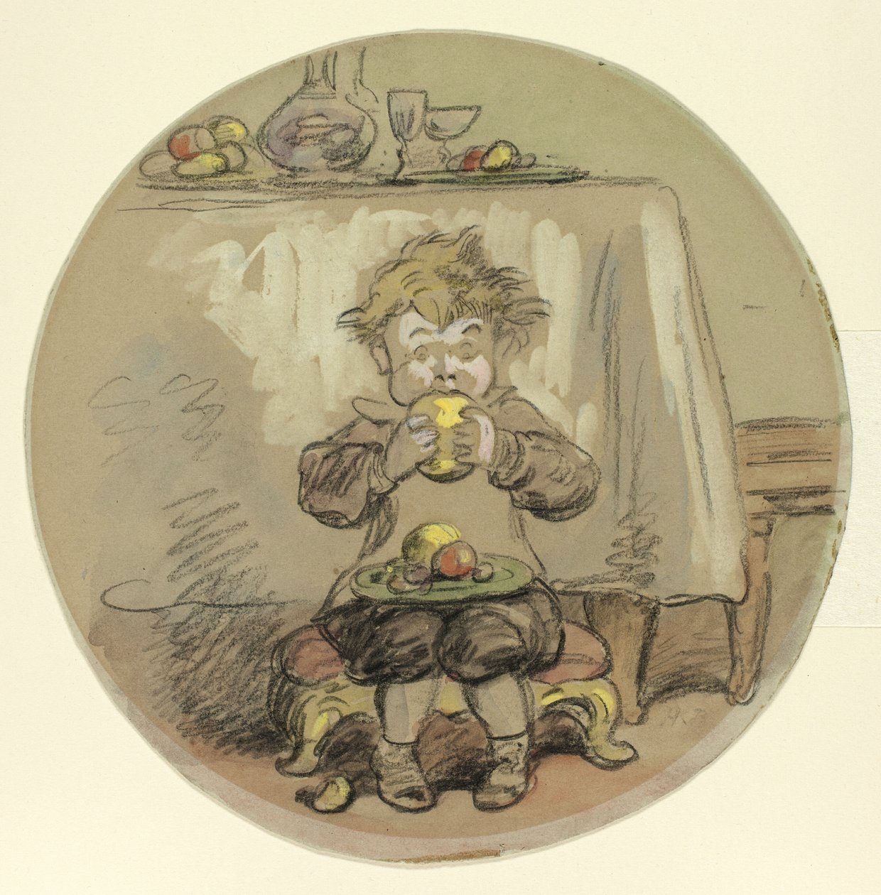 Chlapec jedl ovoce od Hablot Knight Browne