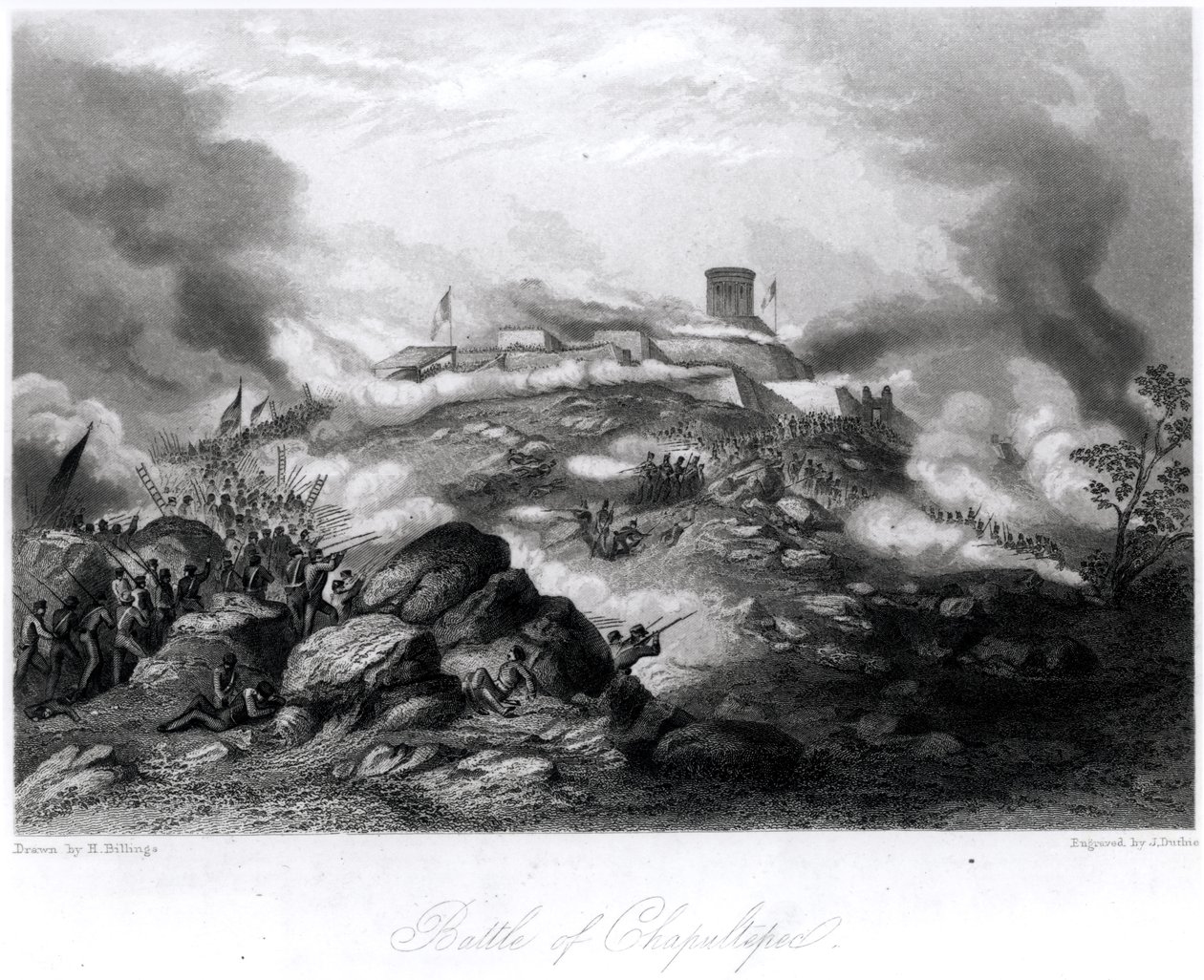 Bitva u Chapultepecu, 1847, ryl J. Duthie od Hammatt Billings