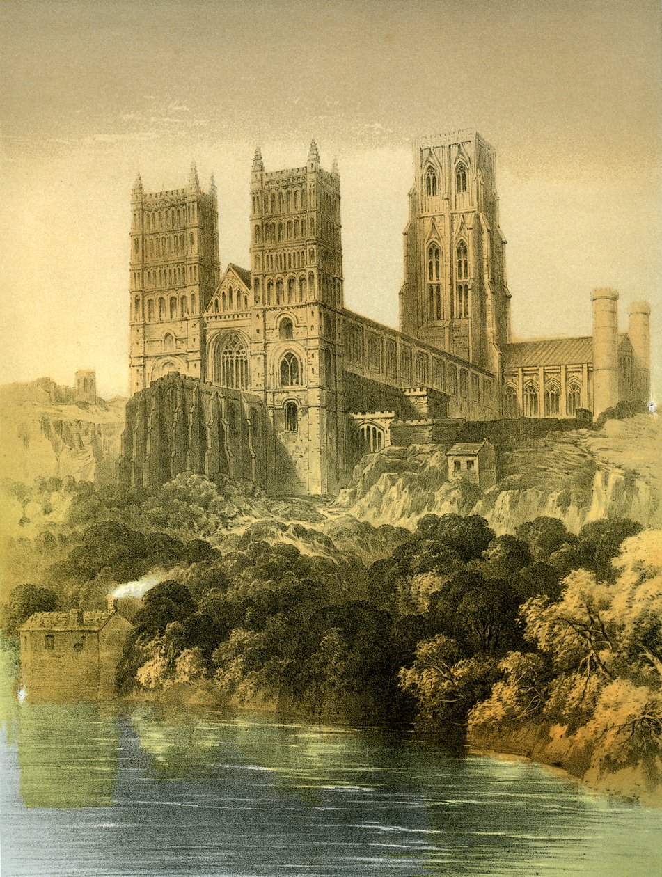 Katedrála v Durhamu, hrabství Durham, c1870. od Hanhart