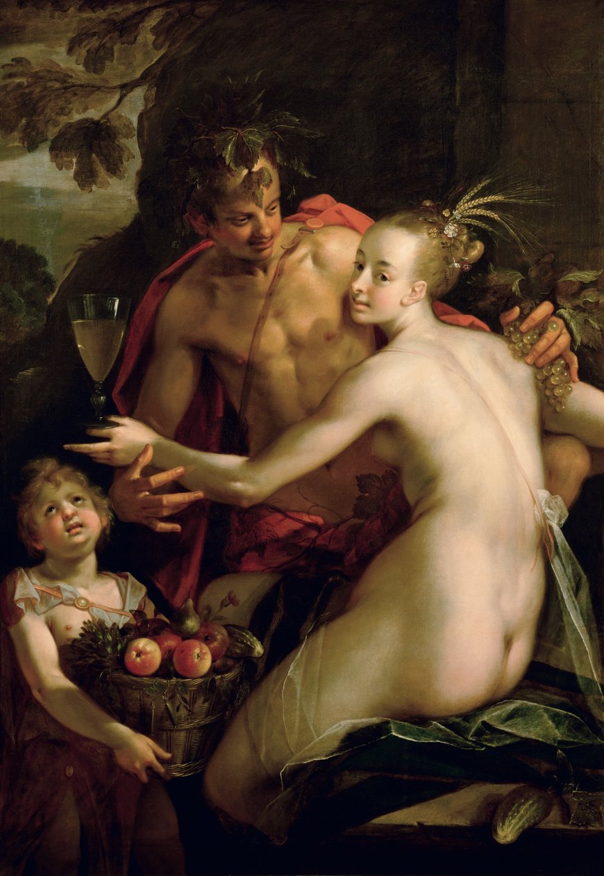 Bacchus, Ceres a Amor od Hans von Aachen