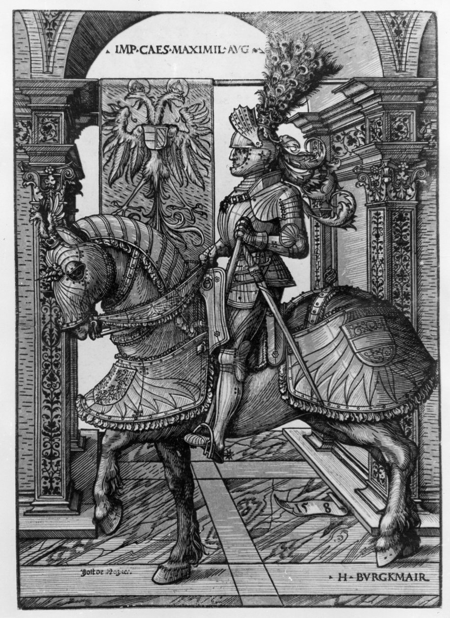 Jezdecký portrét Maxmiliána I. (1459-1519) kolem roku 1508 od Hans Burgkmair