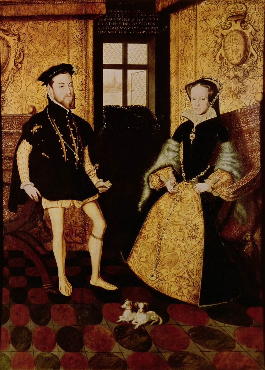 Filip II. a Marie I., 1558 od Hans Eworth