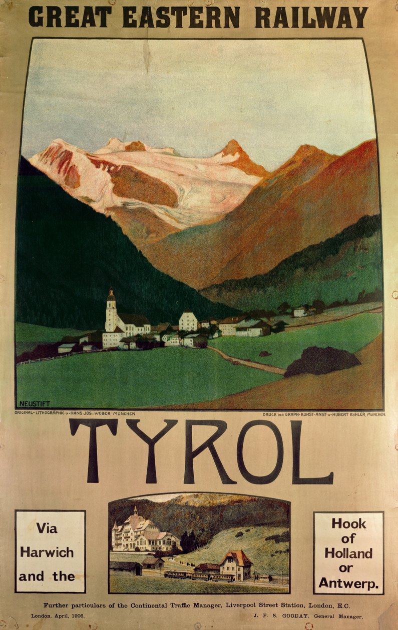 Plakát s reklamou na Great Eastern Railway, 1906 od Hans J. Weber