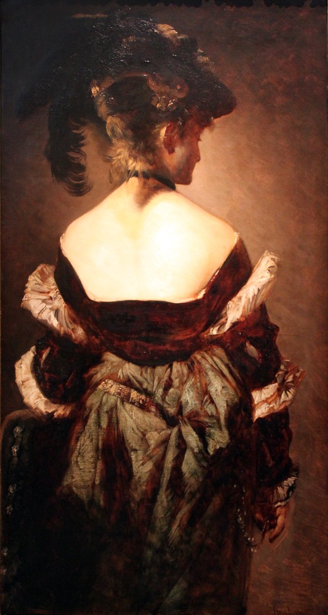 Dáma s péřovým kloboukem od Hans Makart