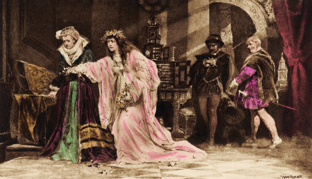 Ofélie ve Williamu Shakespearovi od Hans Makart