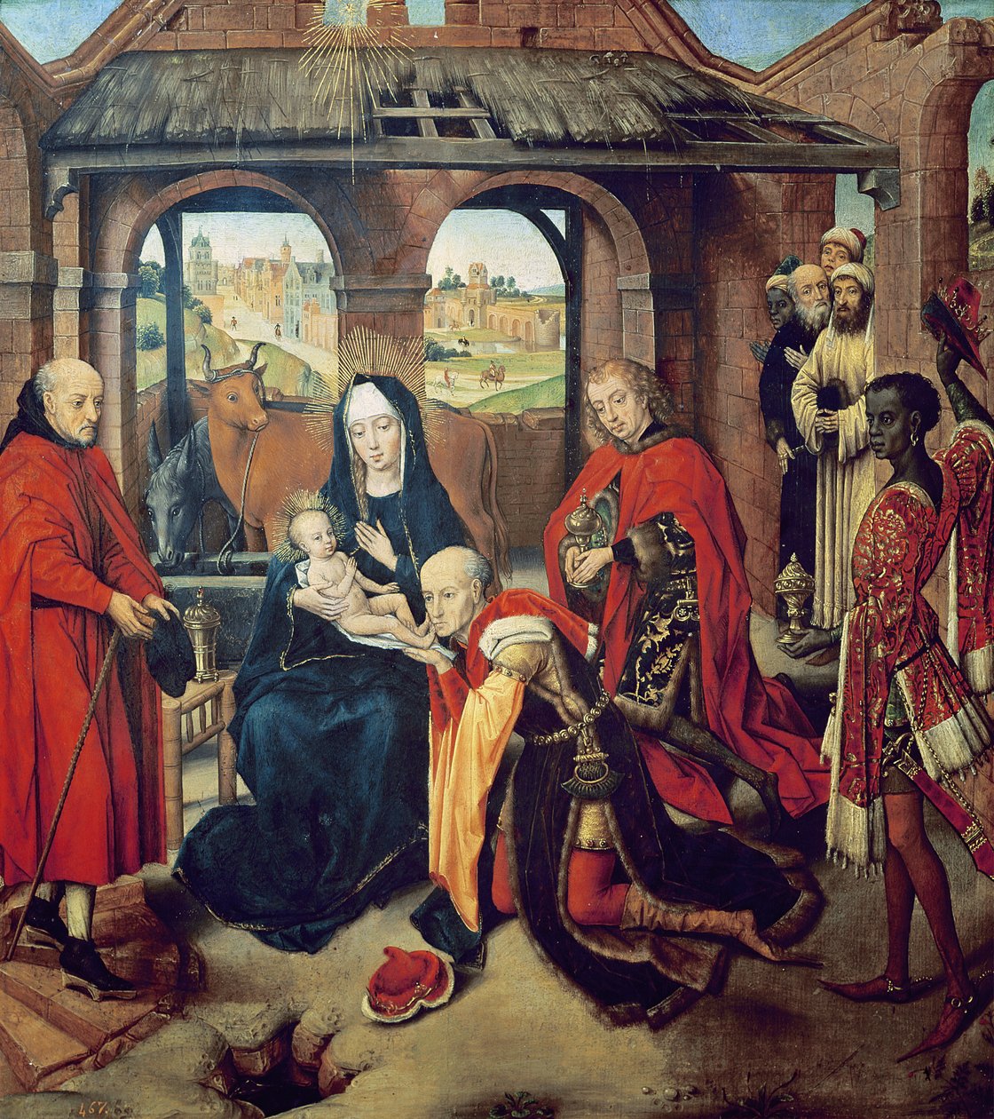 Klanění tří králů (tempera na panelu) od Hans Memling