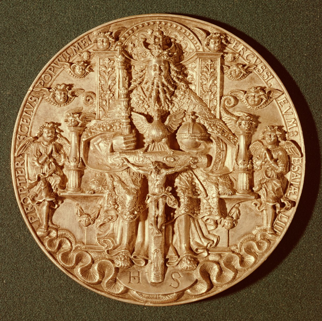 Trojiční medaile, přepracovaná verze originálu z roku 1544, nyní v Domschatzu, Trevír (zlato) od Hans Reinhart