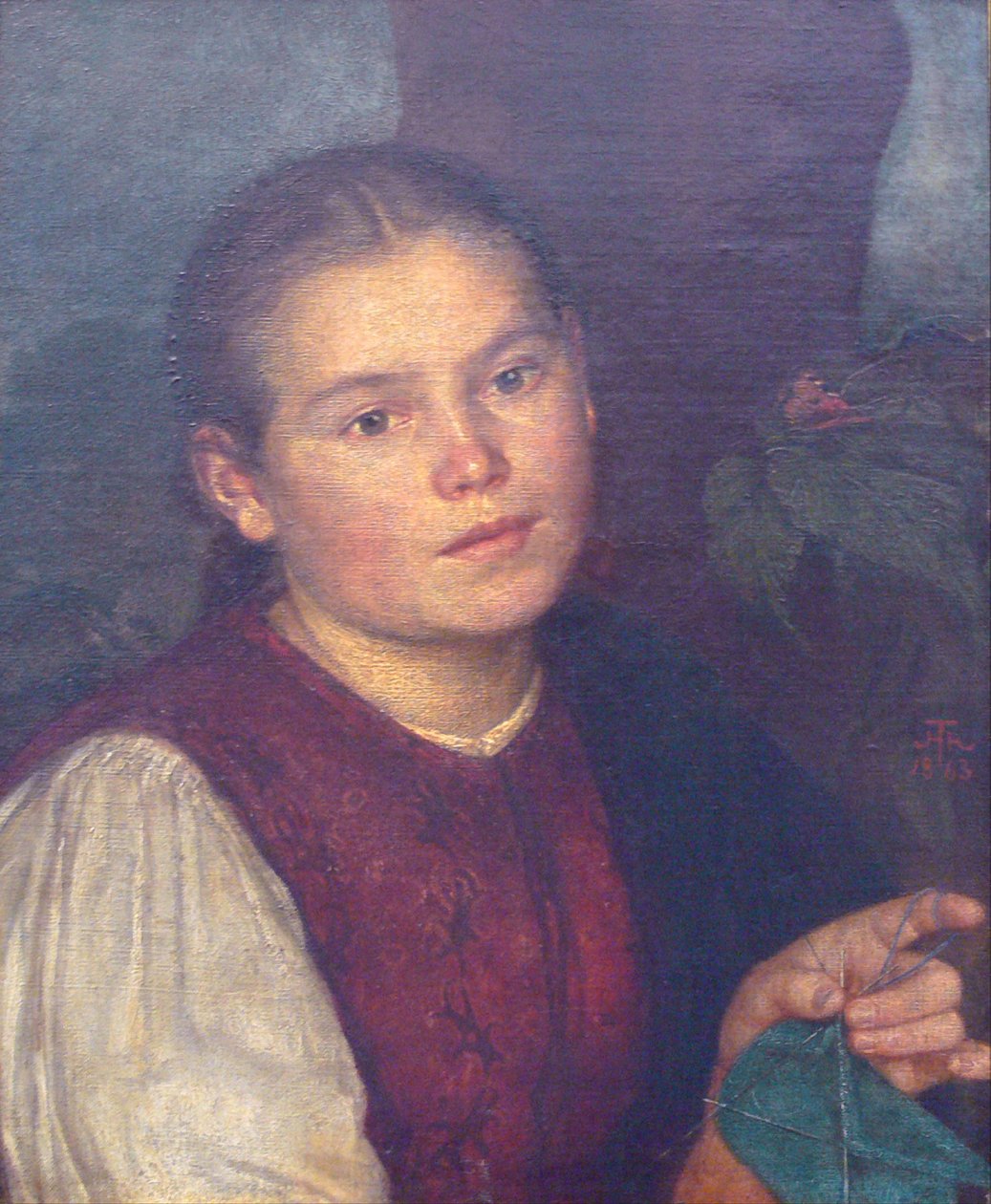 Portrét sestry Agathen od Hans Thoma