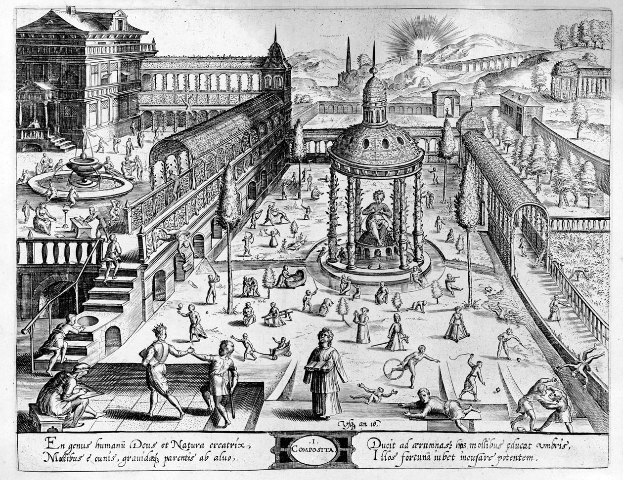 Composita, vyrytý Johannesem Wierixem (1549-c.1618), přetištěno 1638 od Hans or Jan Vredeman de Vries
