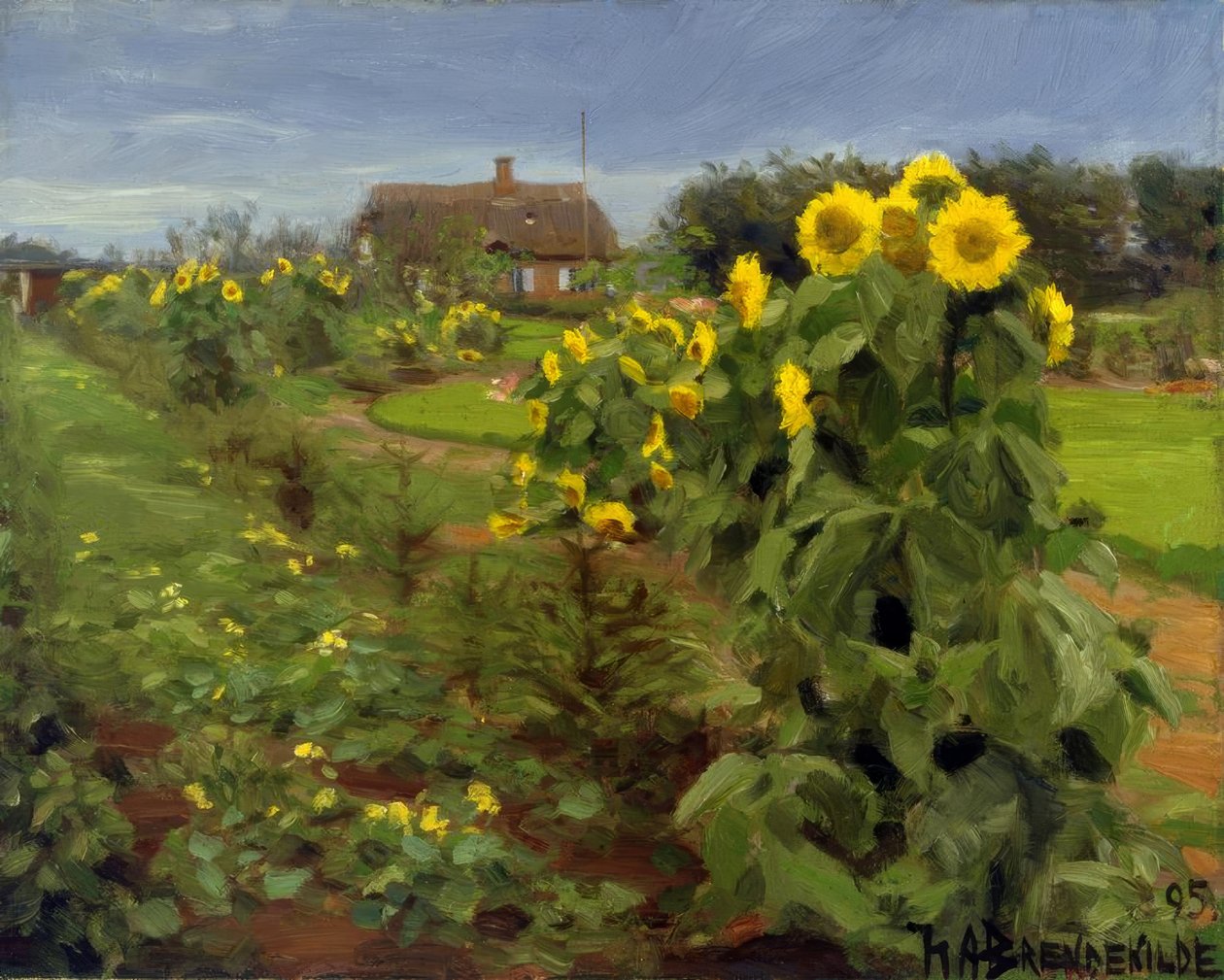 H.A.Brendekilde, Sonnenblumenblüte od Hans Andersen Brendekilde