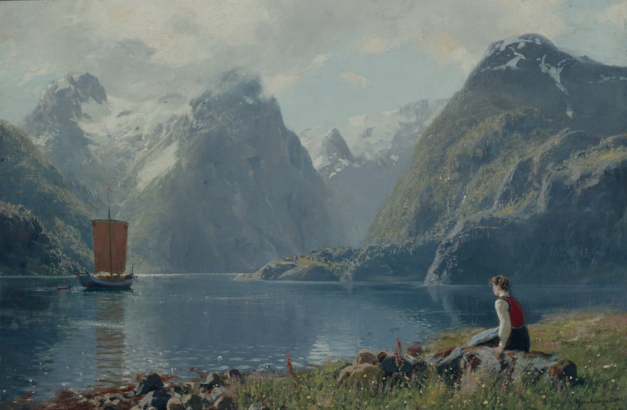 Z Balestrand (olej na plátně) od Hans Andreas Dahl
