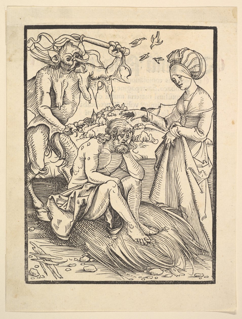 Job pokoušený démonem, 1509. od Hans Baldung