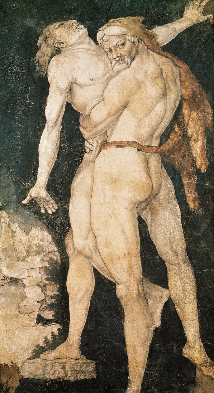 Herkules a Antaeus, kolem roku 1530 od Hans Baldung Grien