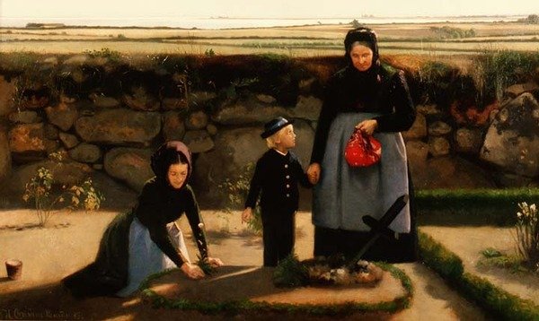 Návštěva hřbitova od Hans Christian Hansen
