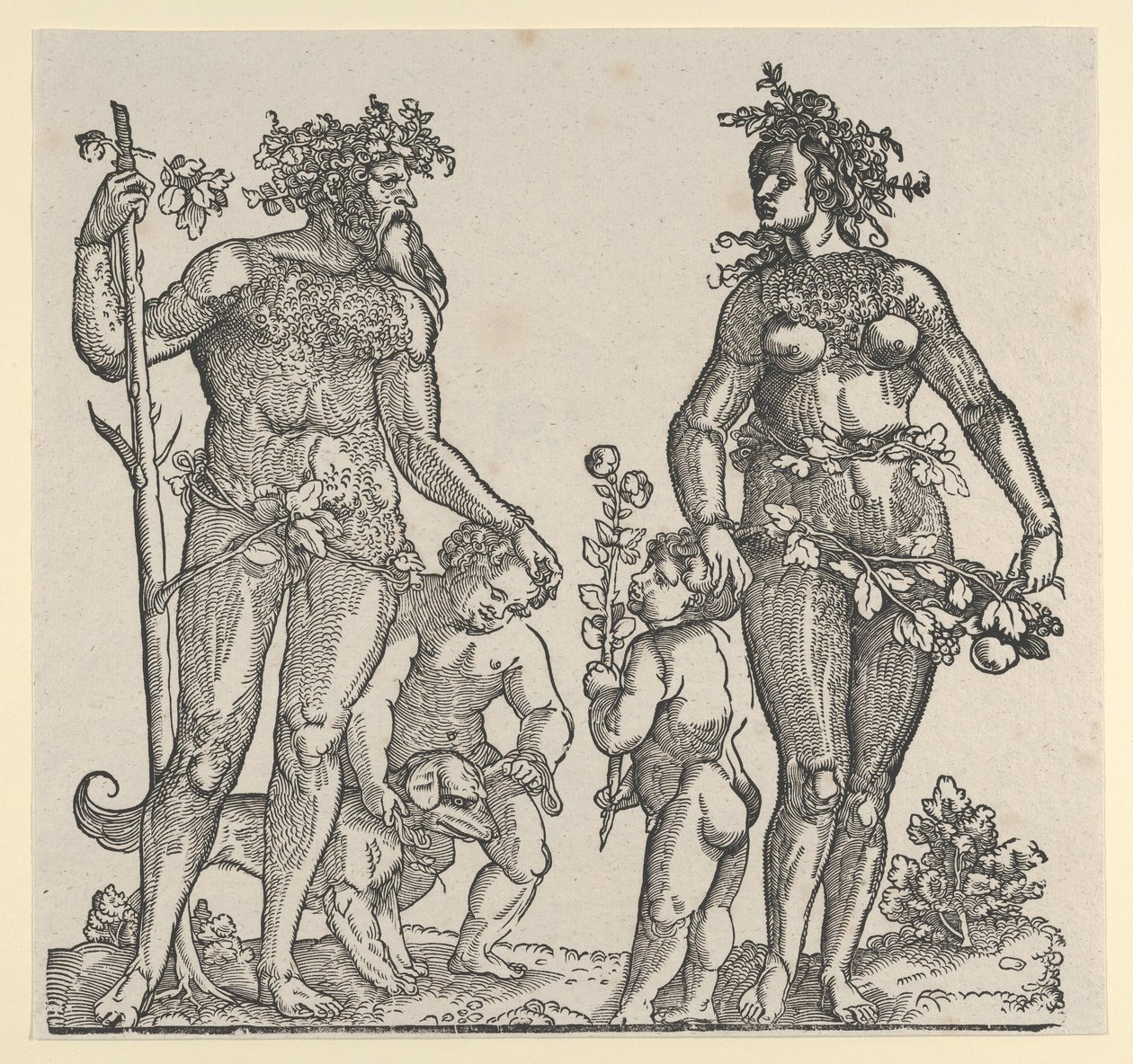 Divoký muž a divoká žena, 1545. od Hans Guldenmond
