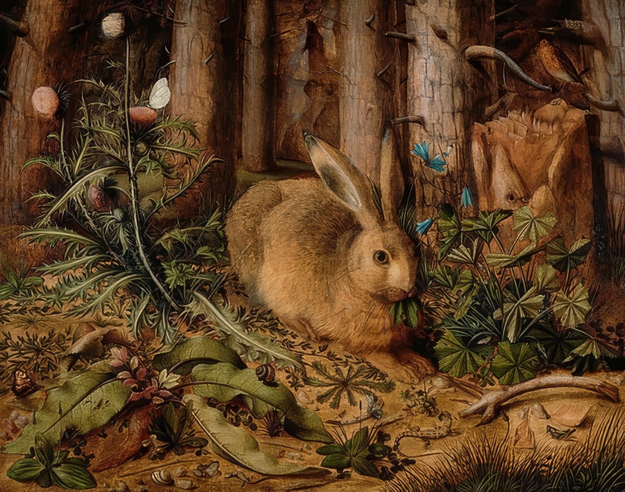Zajíc v lese. Kolem roku 1585 od Hans Hoffmann