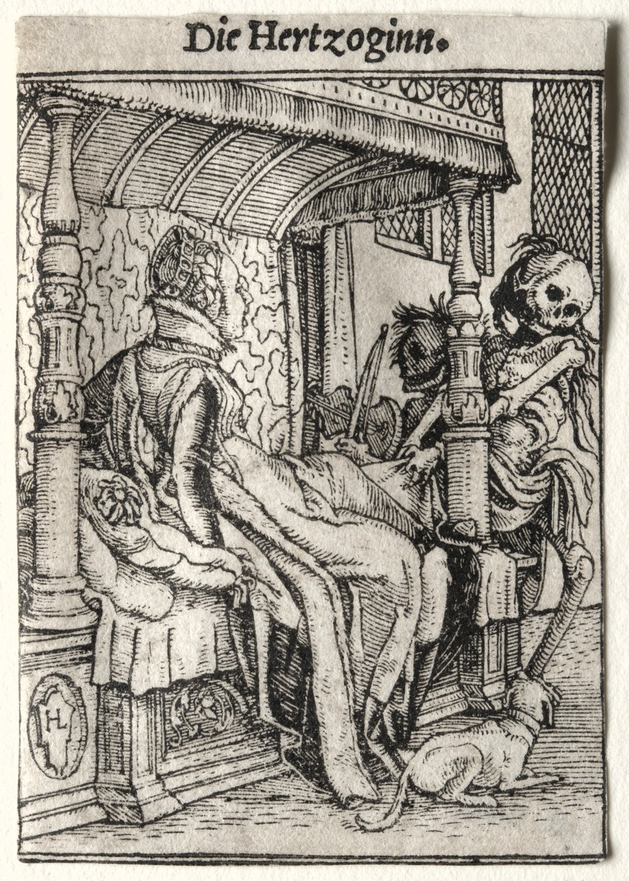 Tanec smrti: Vévodkyně. od Hans Holbein