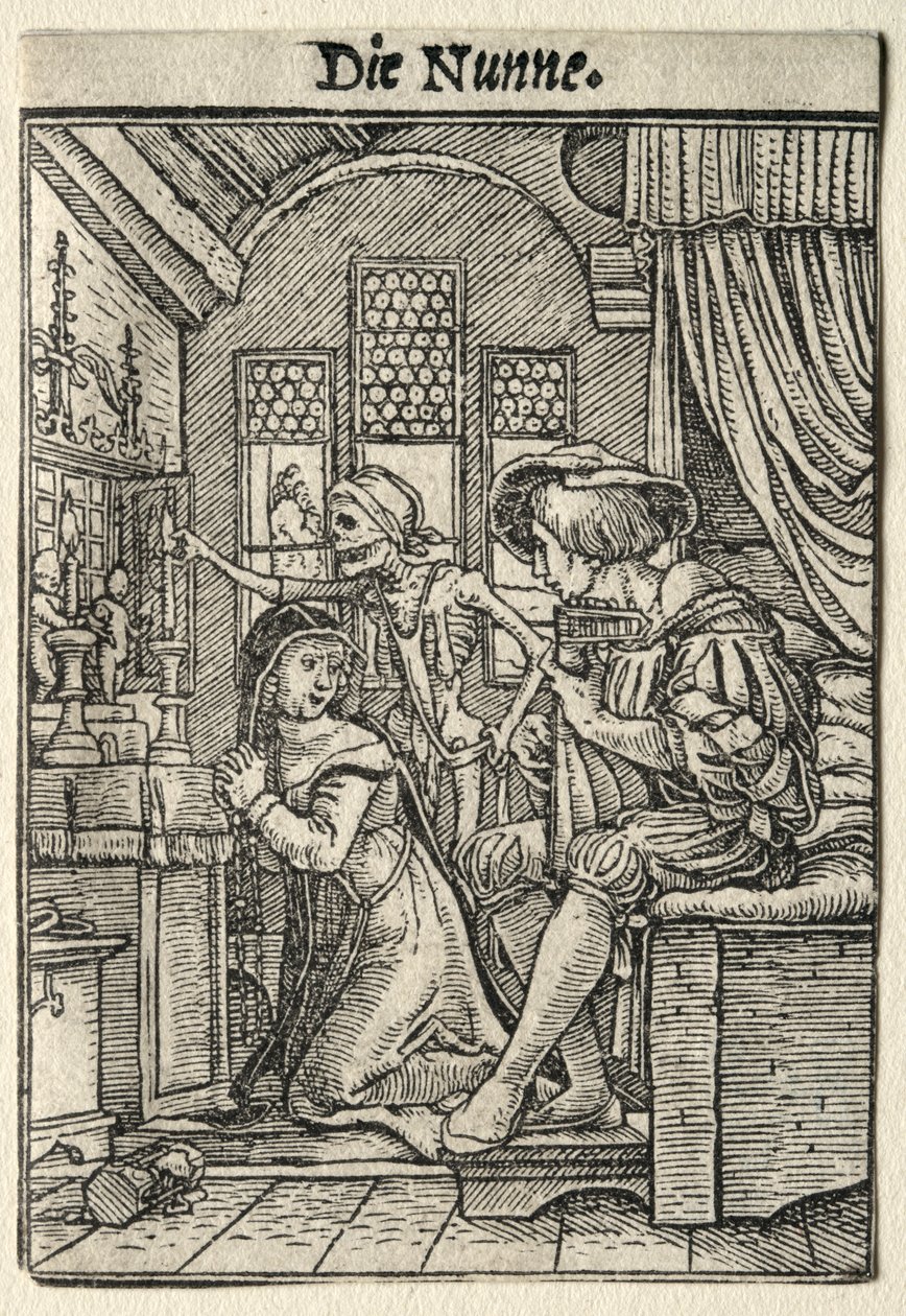 Tanec smrti: Jeptiška. od Hans Holbein