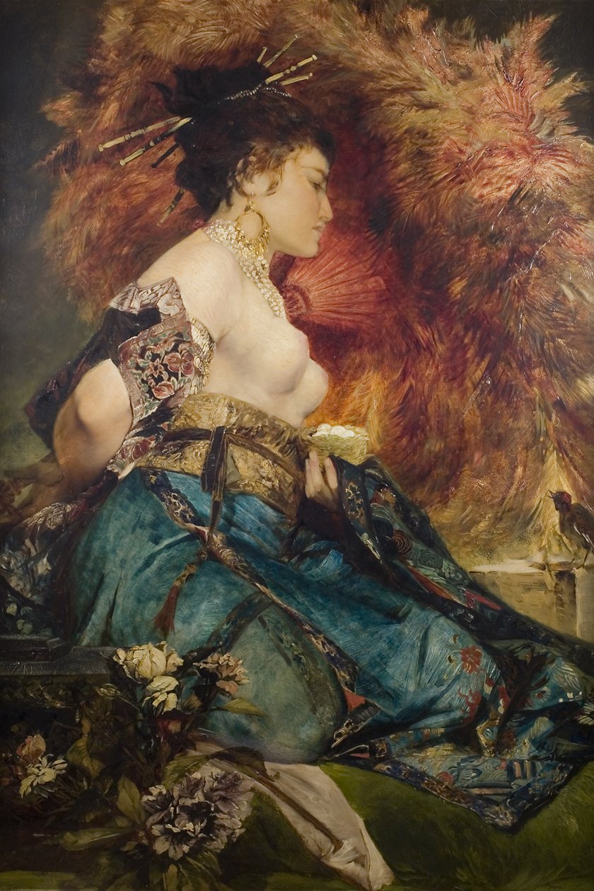 Japonka, c. 1870 od Hans Makart