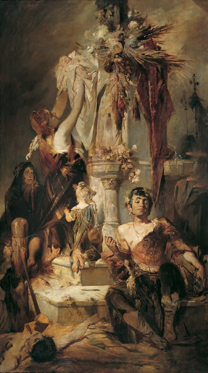 Starověká obětní scéna od Hans Makart