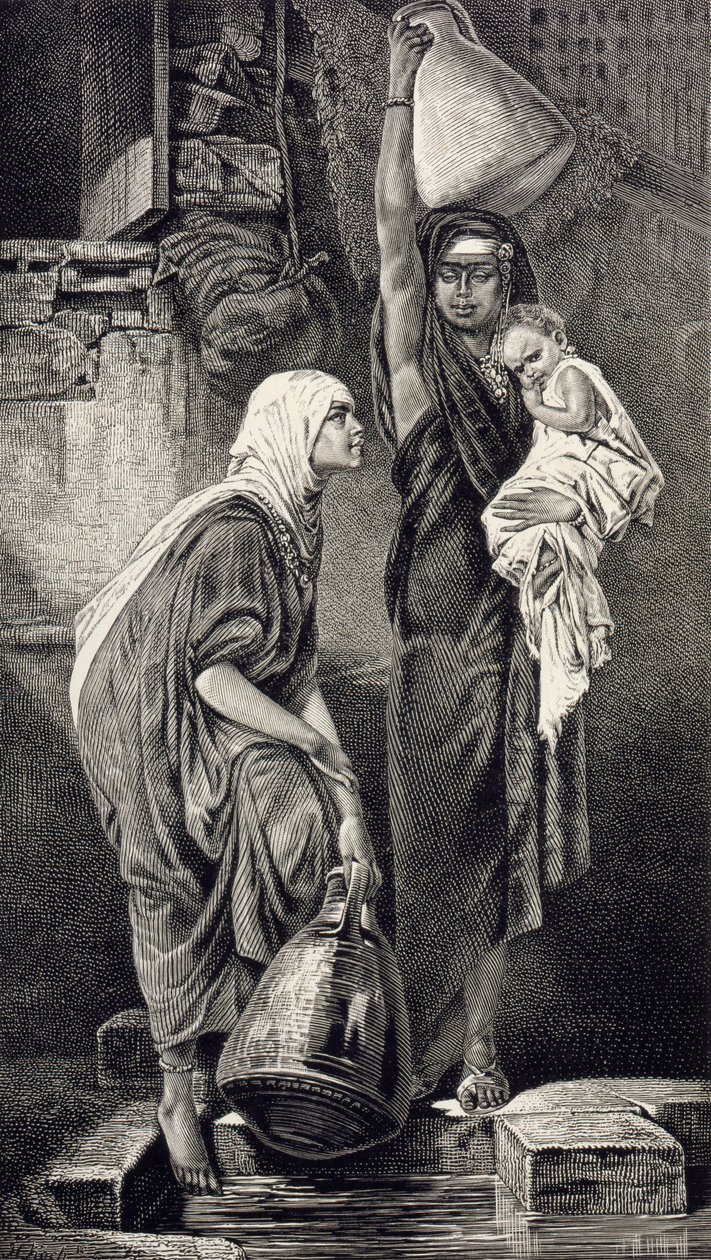Egyptské ženy kreslení vody od Hans Makart