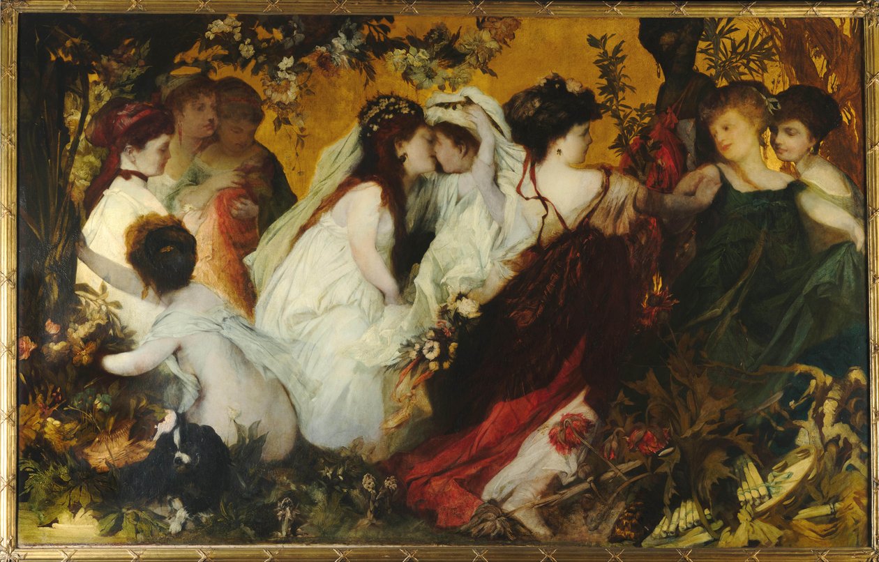 Moderní Amoretti, Triptych, pravý panel, 1868. od Hans Makart