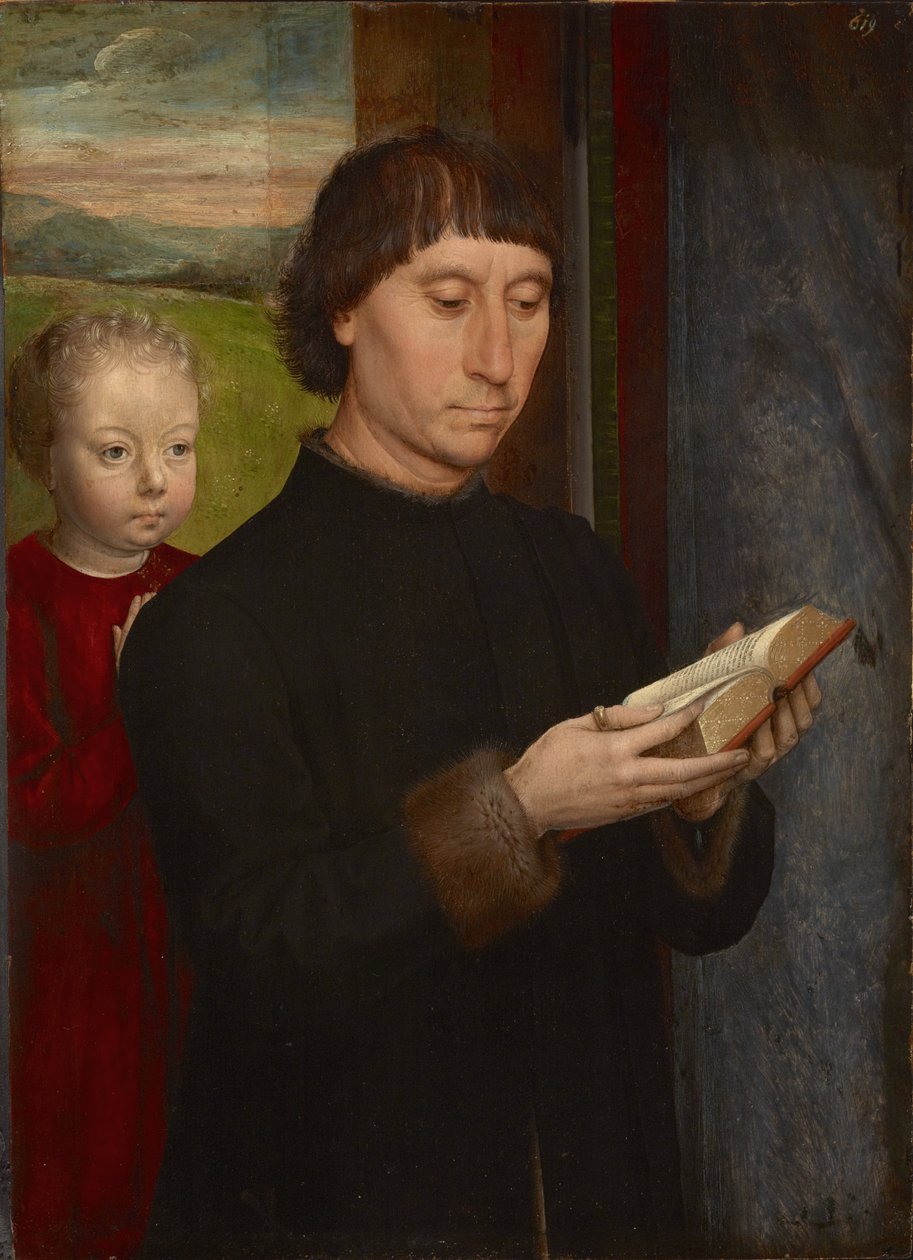Portrét muže, který čte od Hans Memling