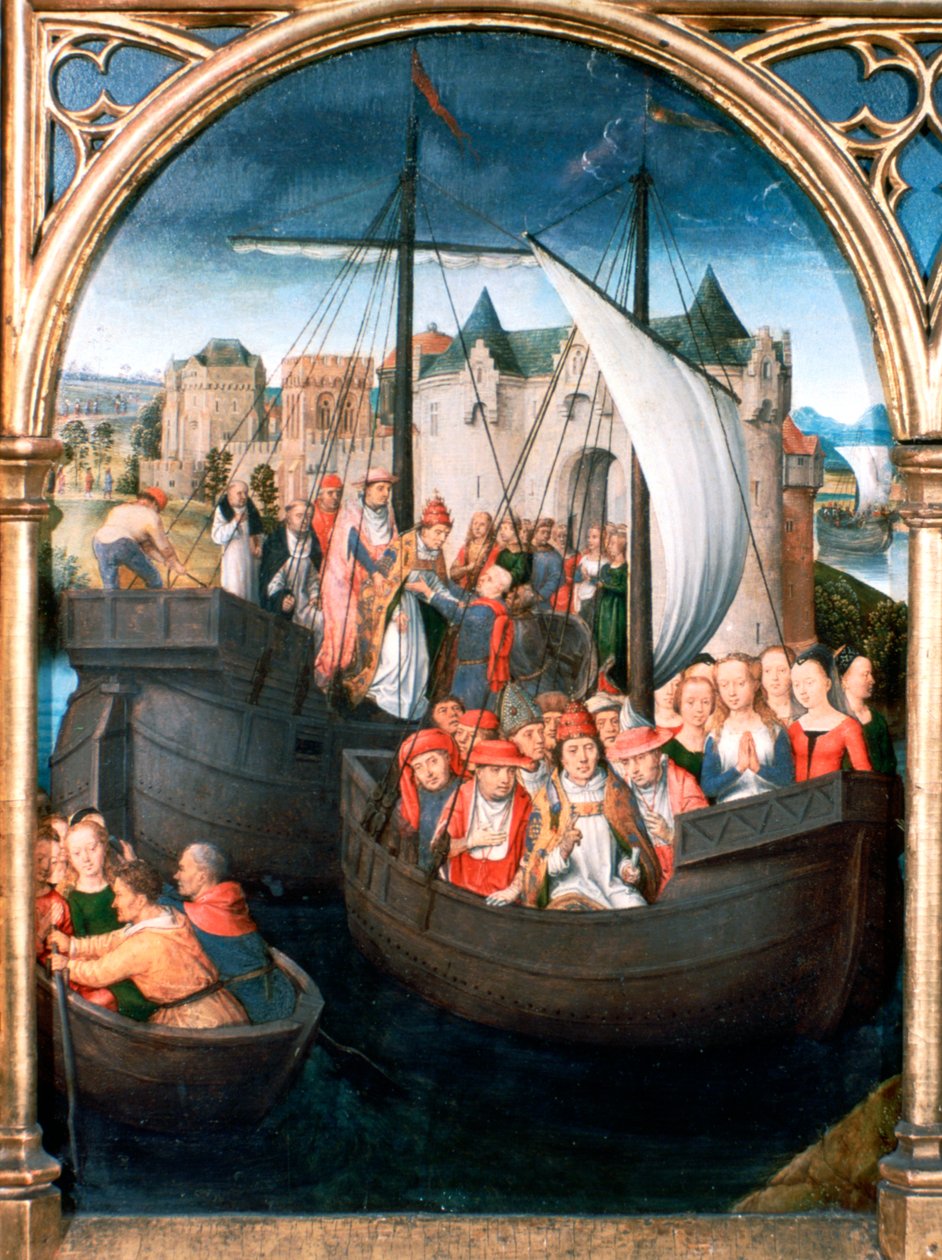 Svatyně St Ursula, odjezd z Basileje, 1489 od Hans Memling