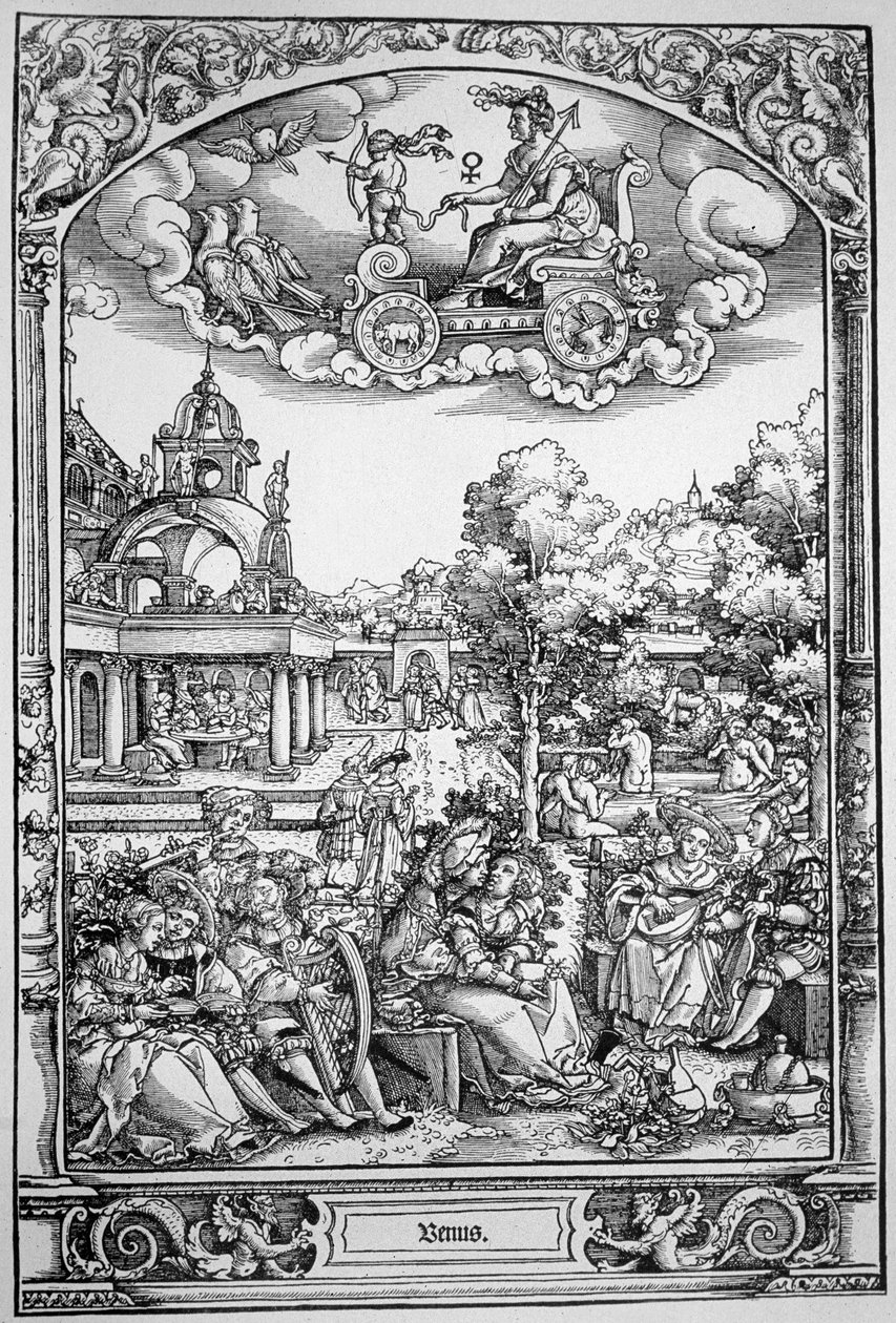 Venuše (dřevoryt) od Hans Sebald (School of) Beham