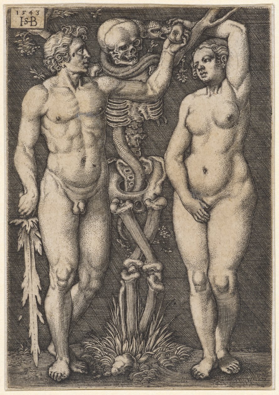 Adam a Eva, 1543 od Hans Sebald Beham