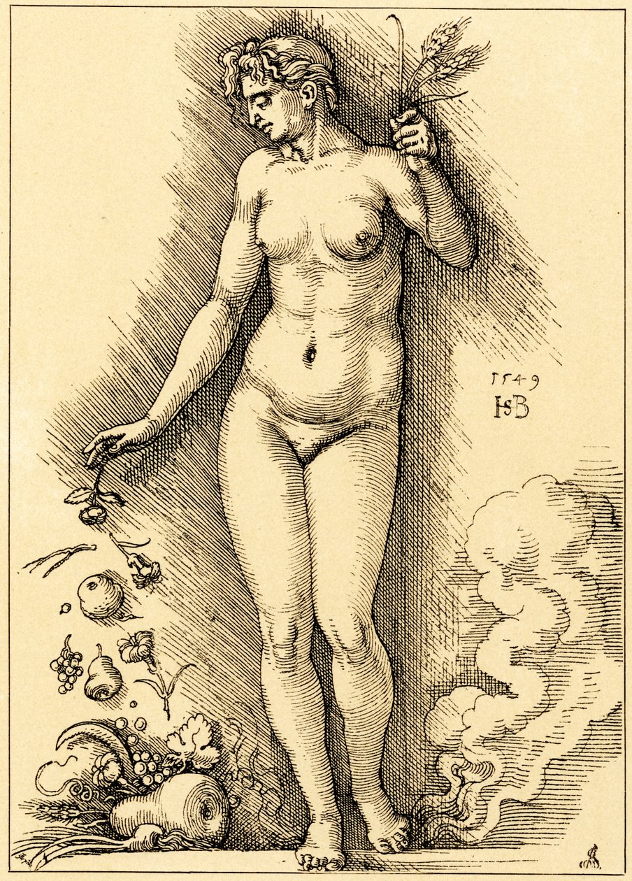 Ceres, sypání ovoce od Hans Sebald Beham