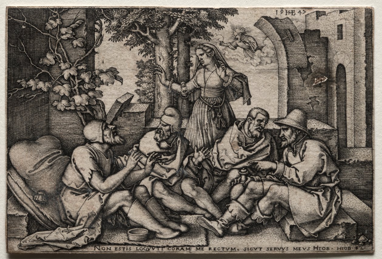 Job a jeho přátelé od Hans Sebald Beham