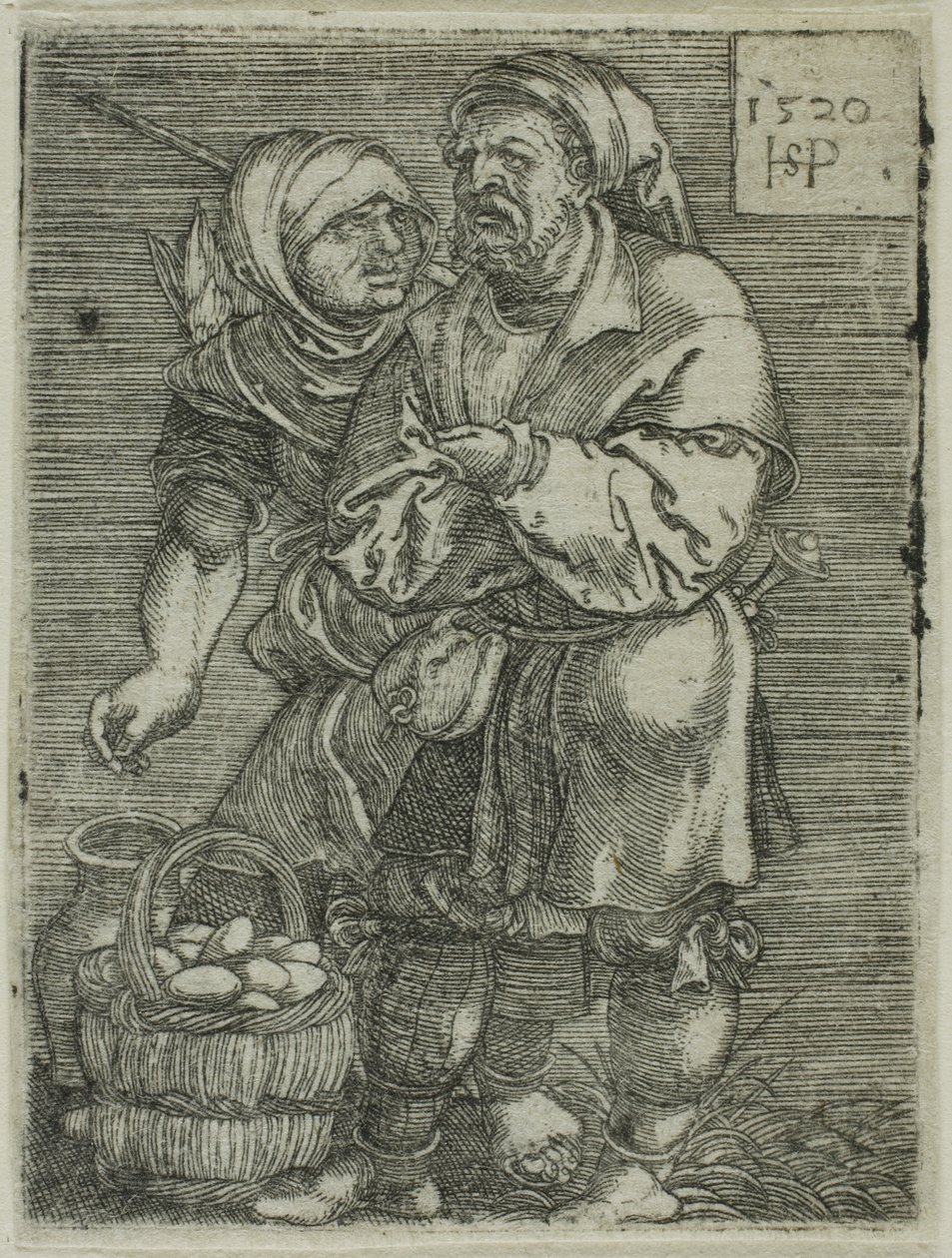 Rolnický pár prodávající vejce od Hans Sebald Beham