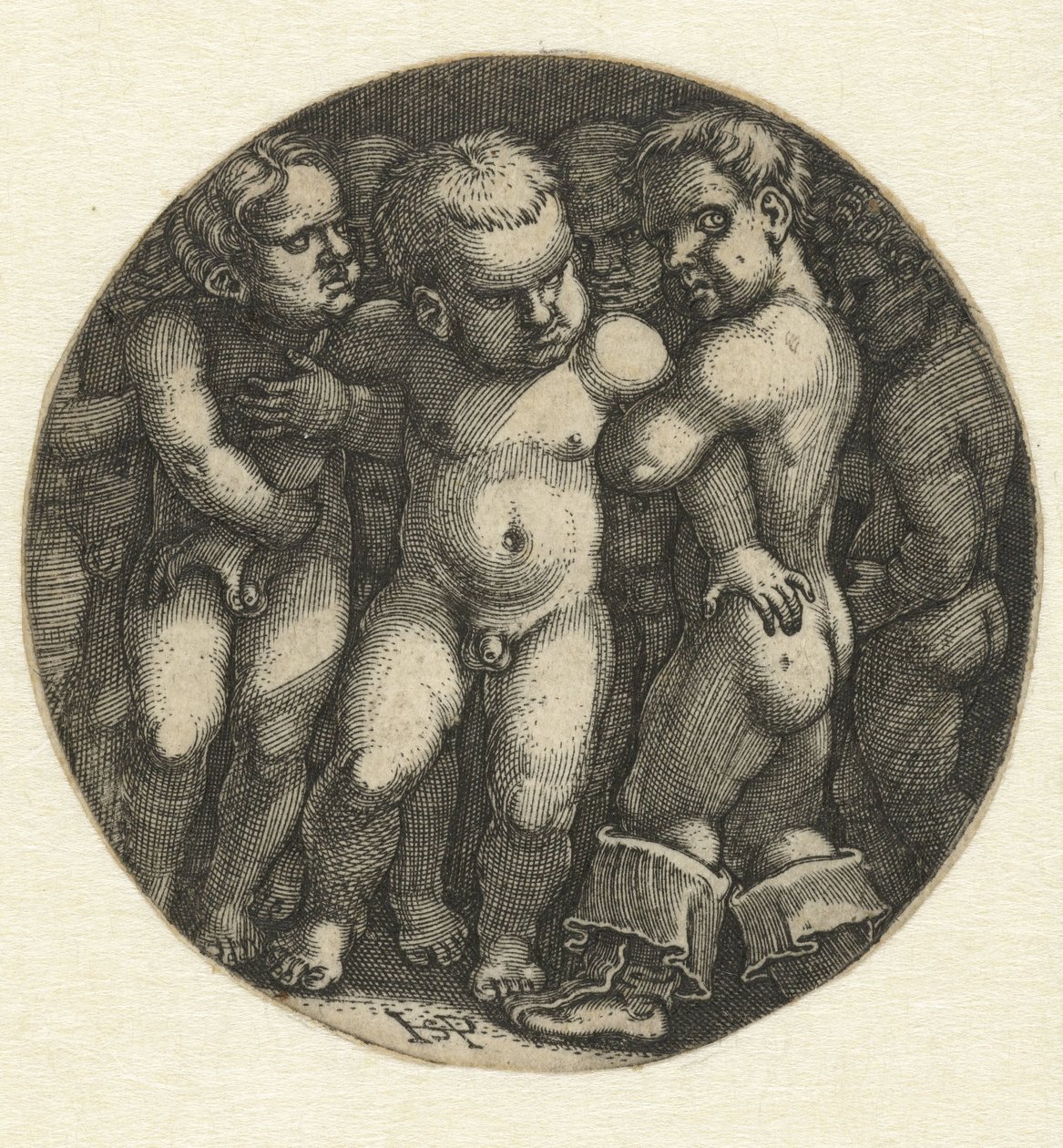 Sedm nahých chlapců od Hans Sebald Beham